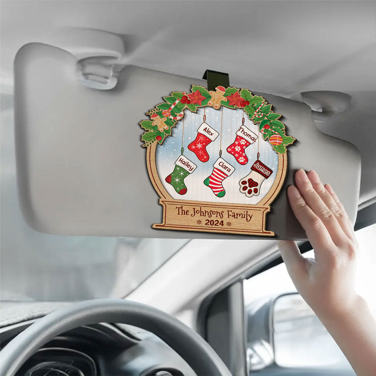 Christmas Funny Stockings - Personalized Custom Car Visor Clip