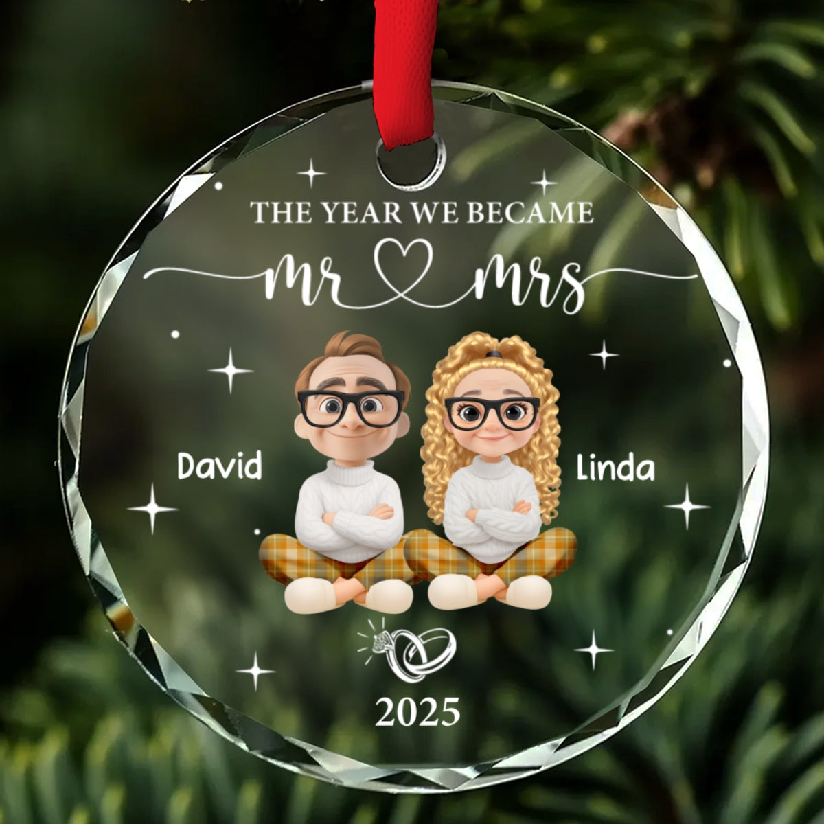 Where Our Forever Journey Began - Personalized Custom Glass Ornament