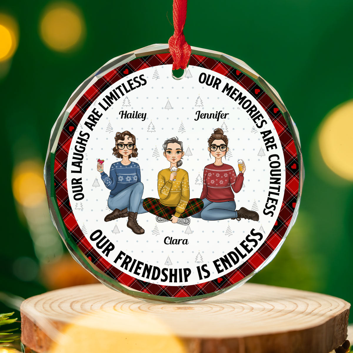 Our Friendship Is Endless Ver 2 - Personalized Custom Glass Ornament