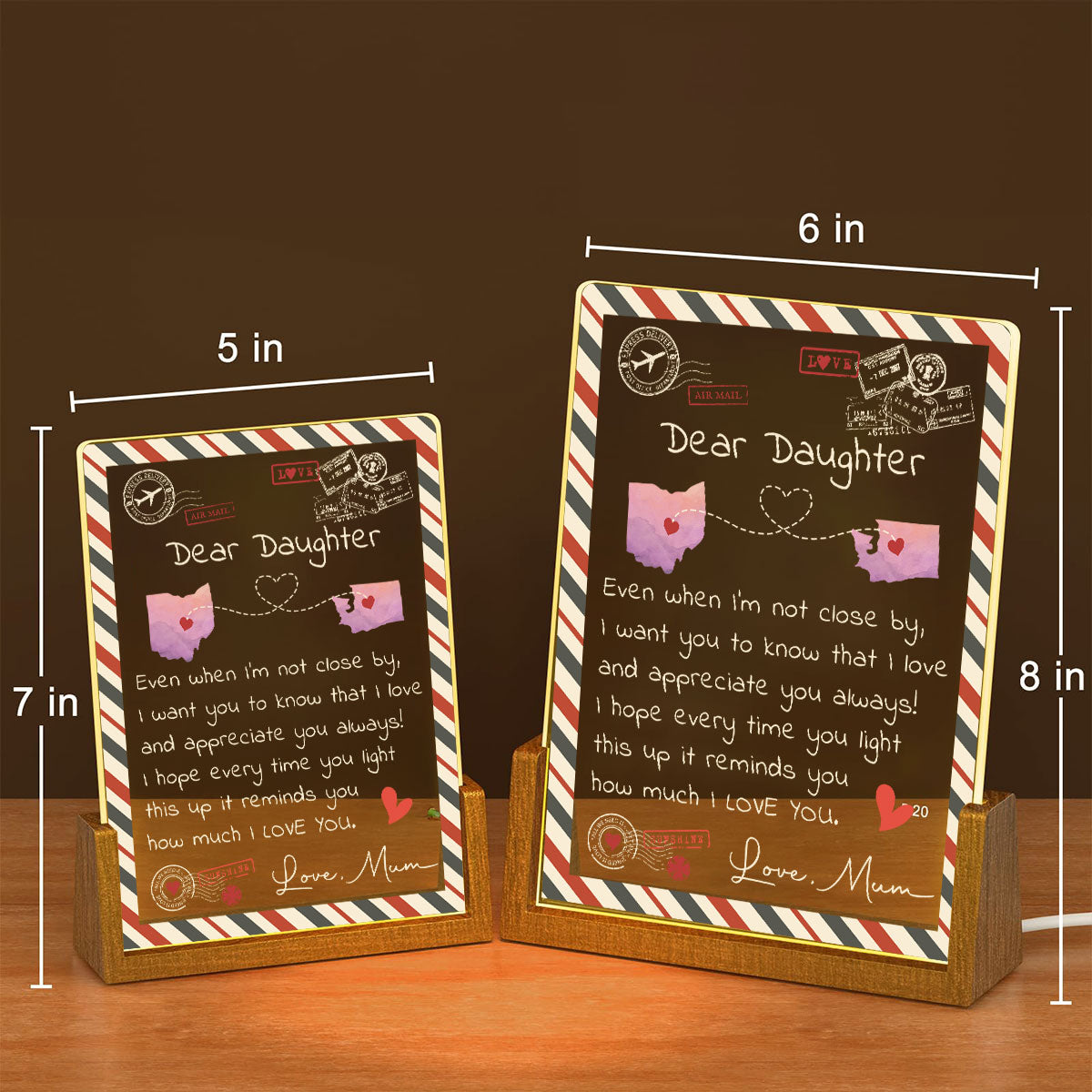 Daughter You Are My Sunshine - Personalized Custom Plaque With Walnut Base