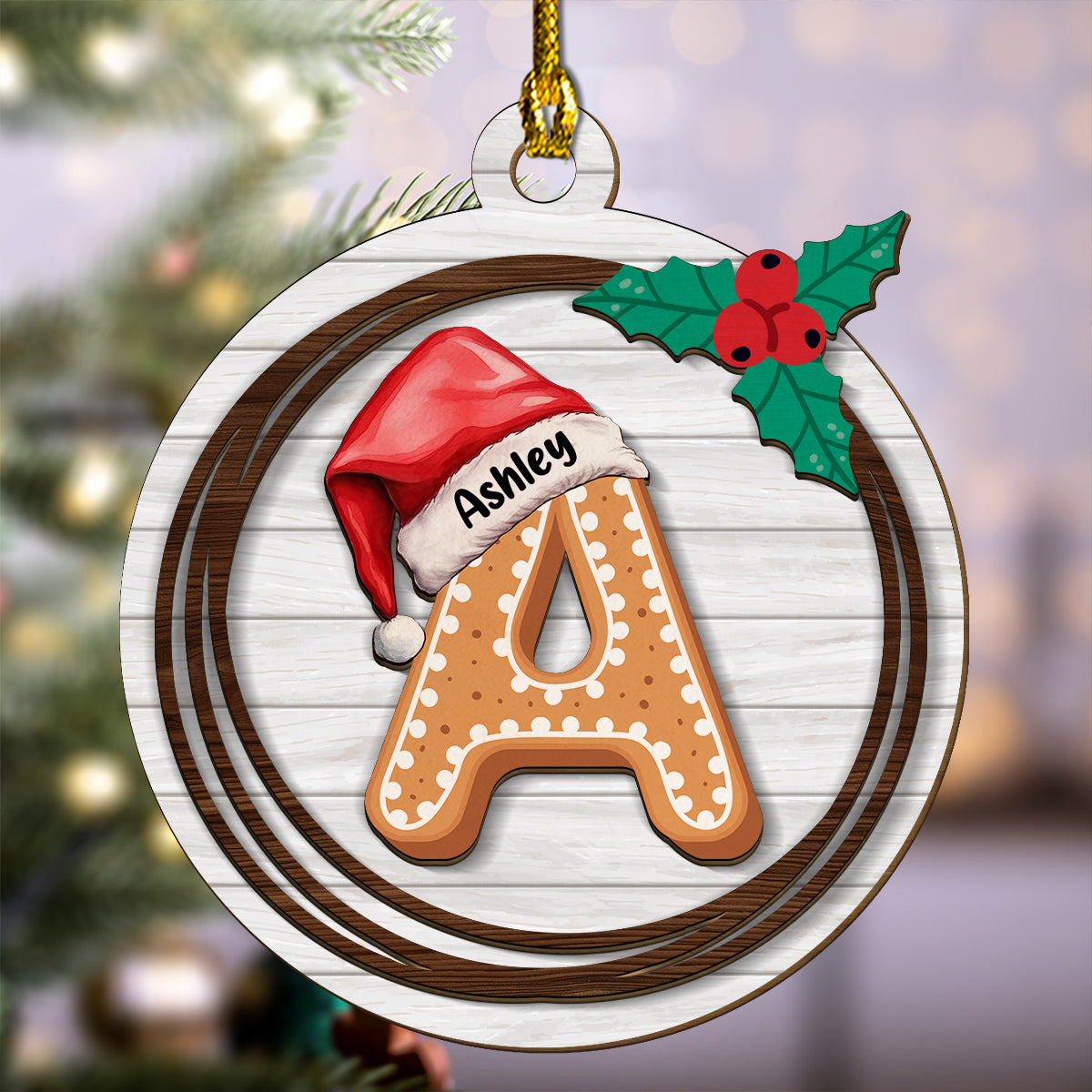 Name Letter - Personalized Custom 2-Layered Wood Ornament