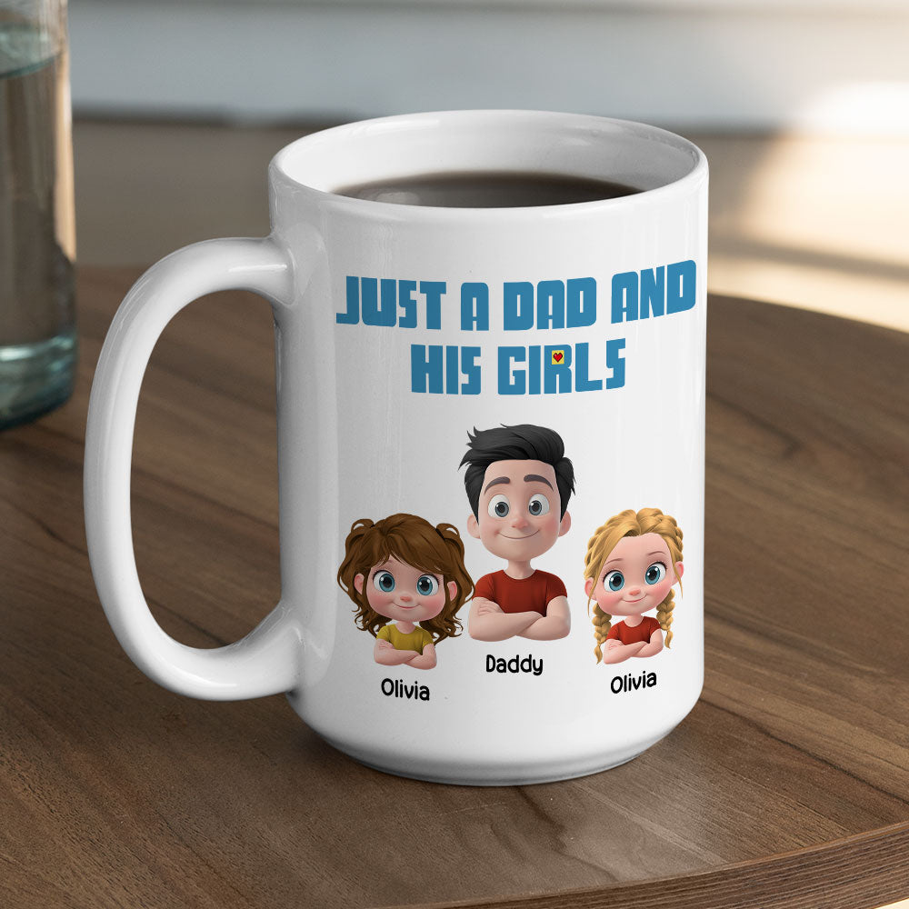 Daddy And His Children - Personalized Custom Coffee Mug
