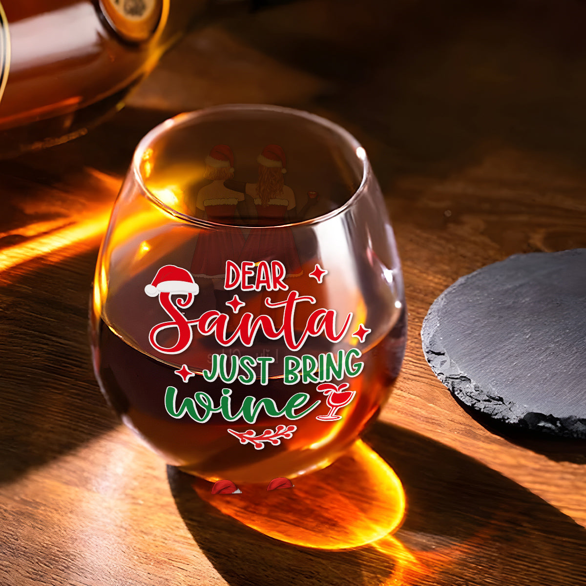 Christmas Besties - Personalized Custom Wine Glass