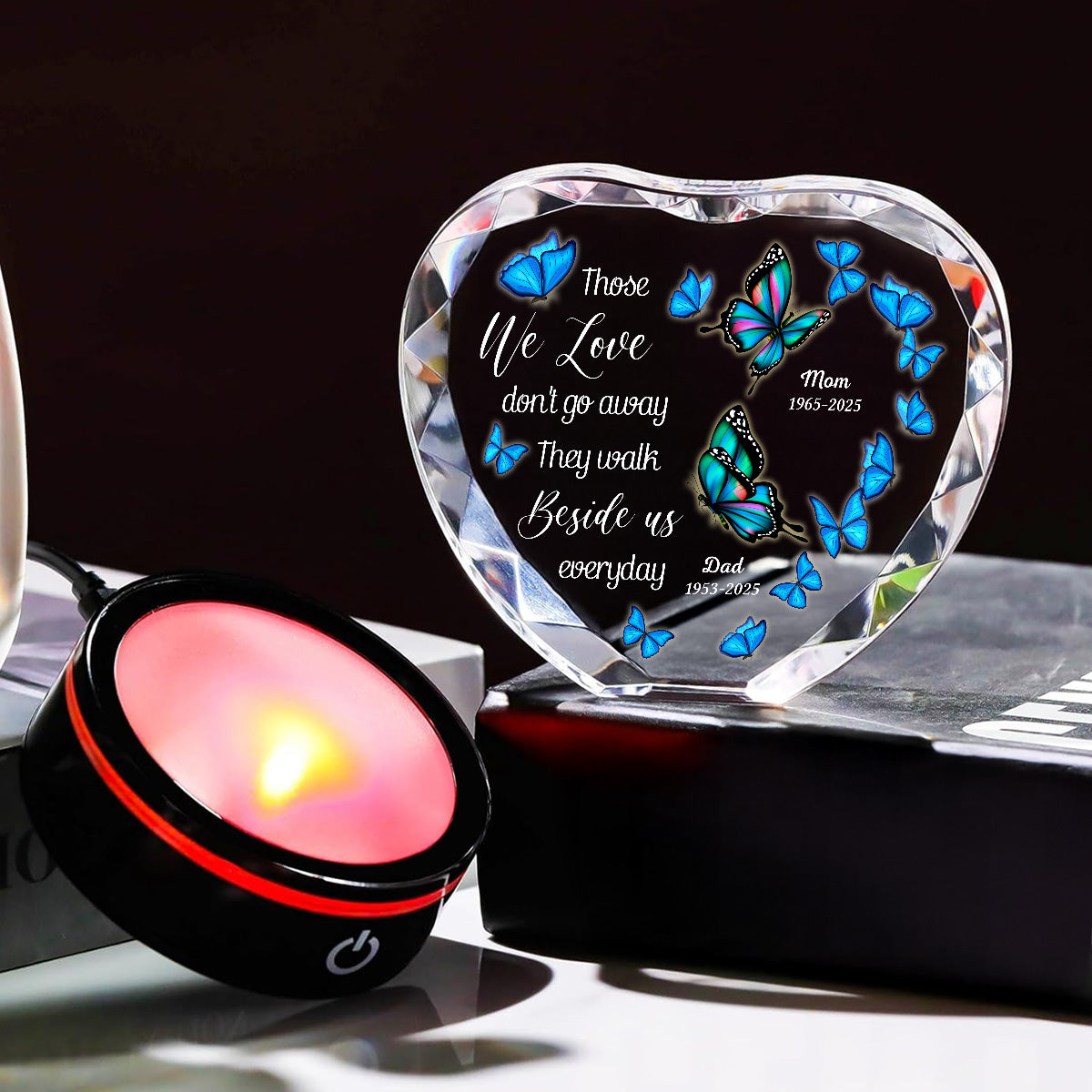 Beside Us Everyday - Personalized Custom Crystal Led Light