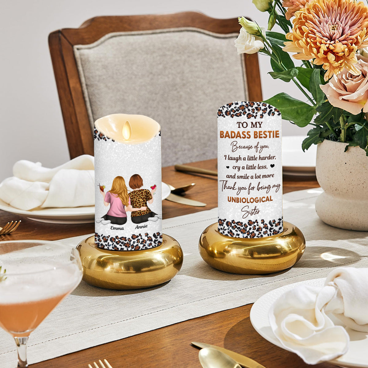 To My Badass Bestie - Personalized Custom LED Candle