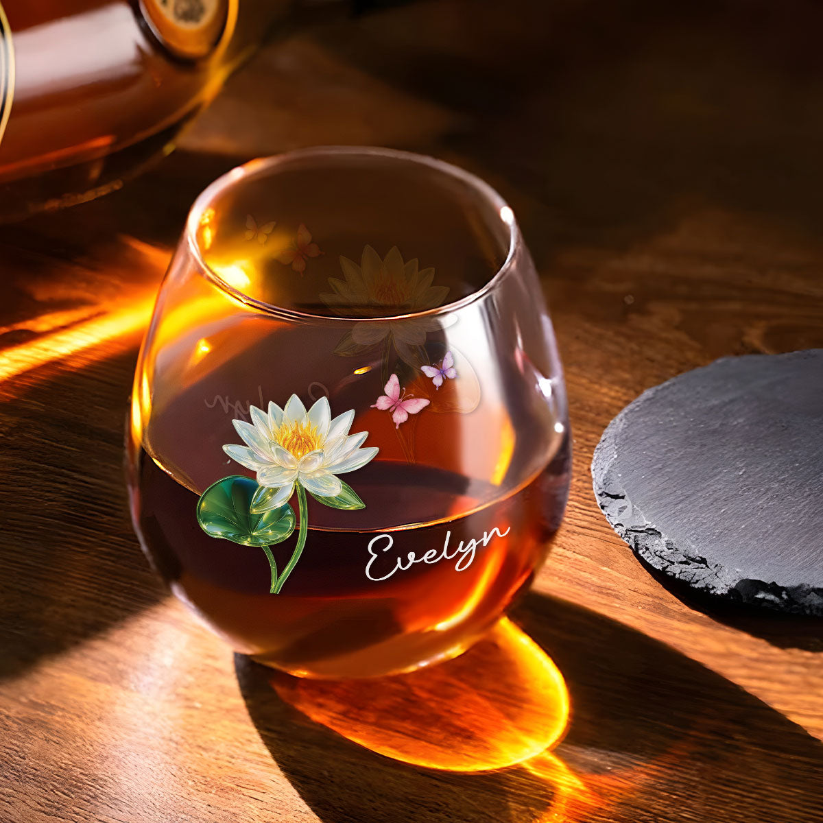 Flower Power - Personalized Custom Wine Glass