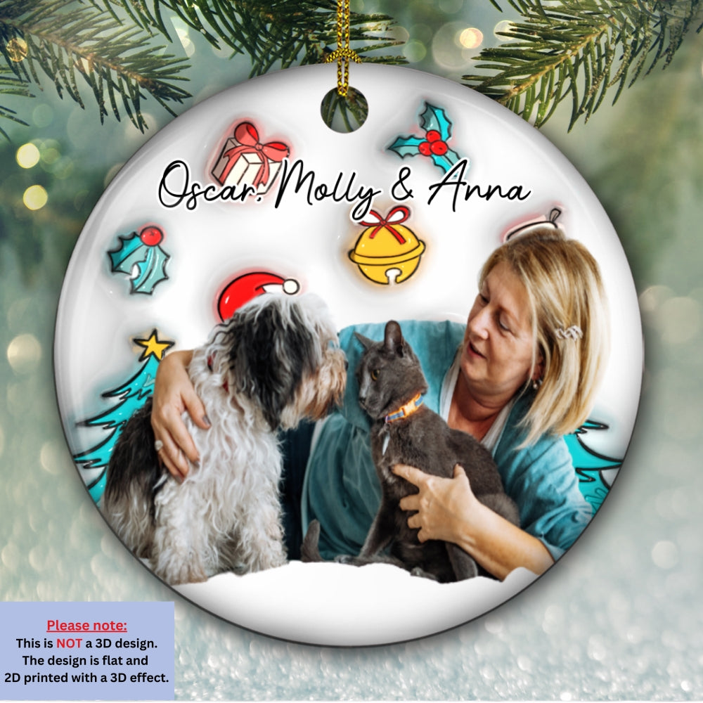 Santa Is Coming To Us Photo - Personalized Custom 3D Inflated Effect Ceramic Ornament