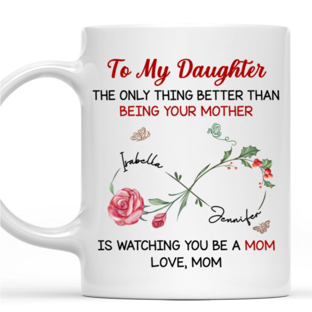 Watching You Be A Mom My Daughter - Personalized Custom Coffee Mug