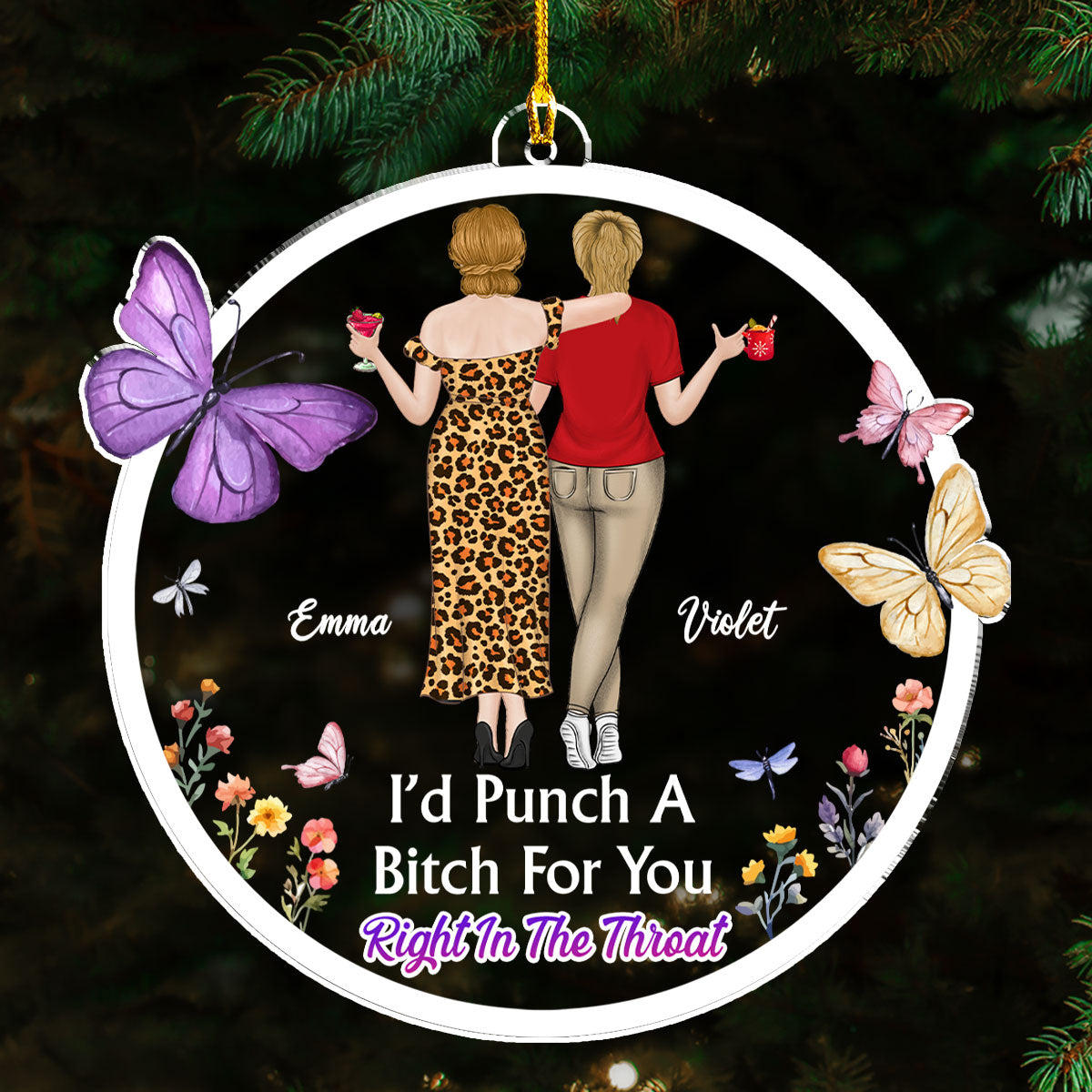 Slay Bestie Forever - Personalized Custom Acrylic Ornament