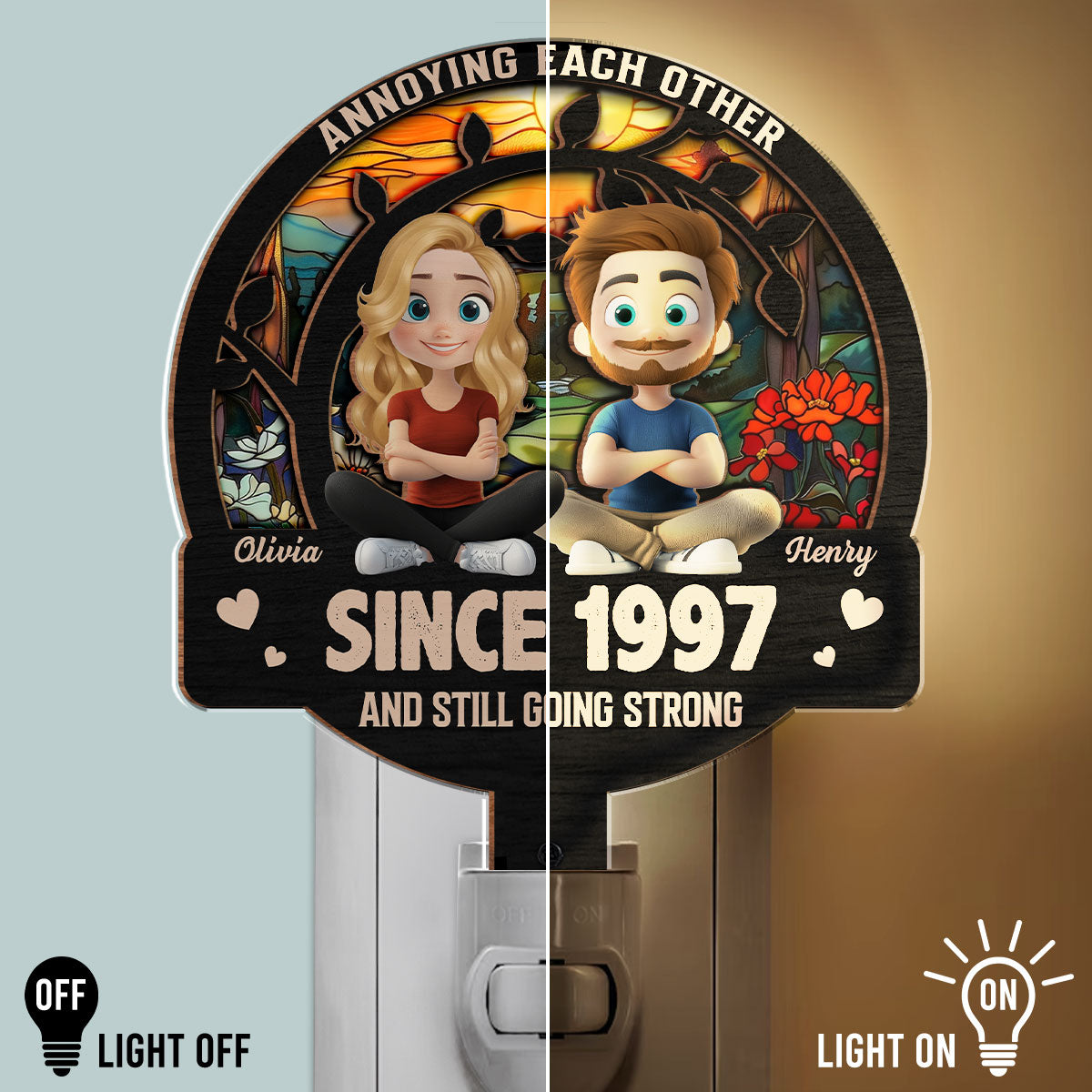 Love You Forever - Personalized Custom Wood And Acrylic Night Light