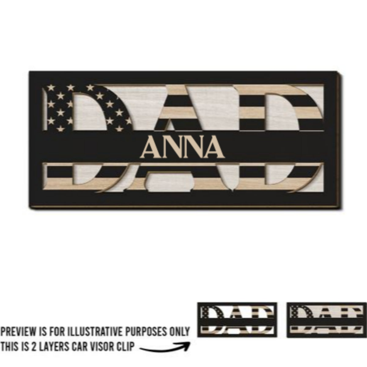 Family Love Dad - Personalized Custom Car Visor Clip