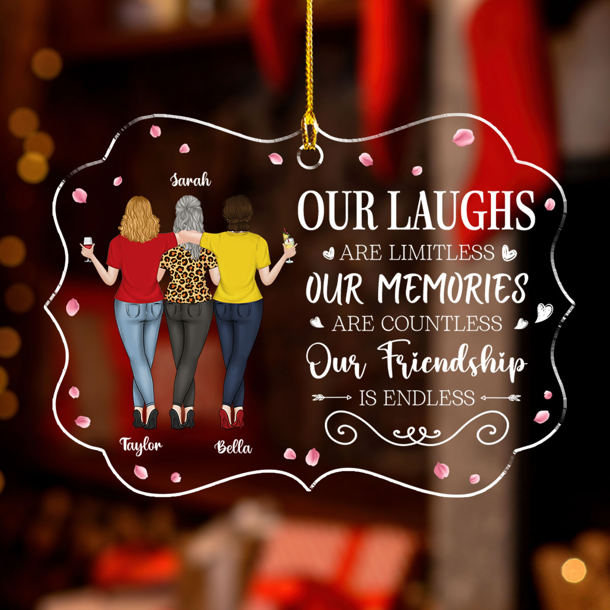 Endless Friendship Infinite Laughs - Personalized Custom Acrylic Ornament