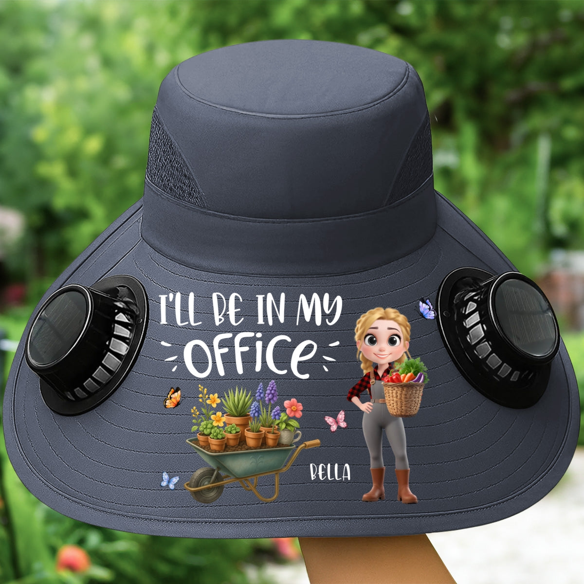 I Will Be In My Office - Personalized Custom Solar Fan Hat