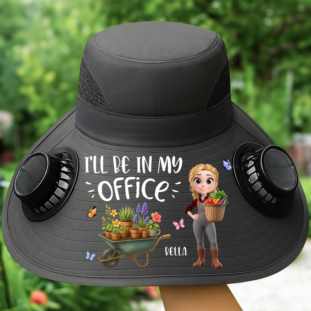 I Will Be In My Office - Personalized Custom Solar Fan Hat