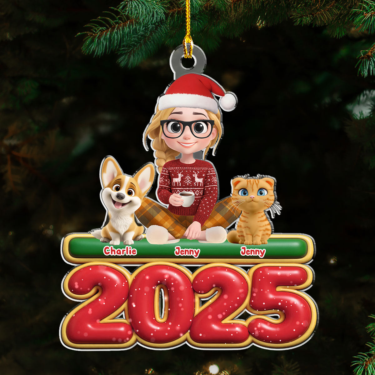 Me And My Fur Babies - Personalized Custom Acrylic Ornament