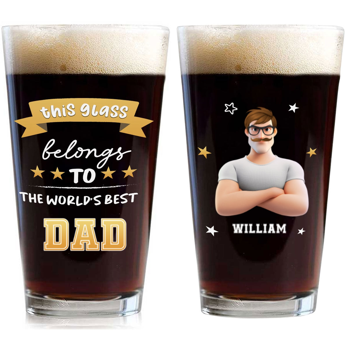 This Glass Belongs To The Best Dad - Personalized Custom Beer Glass