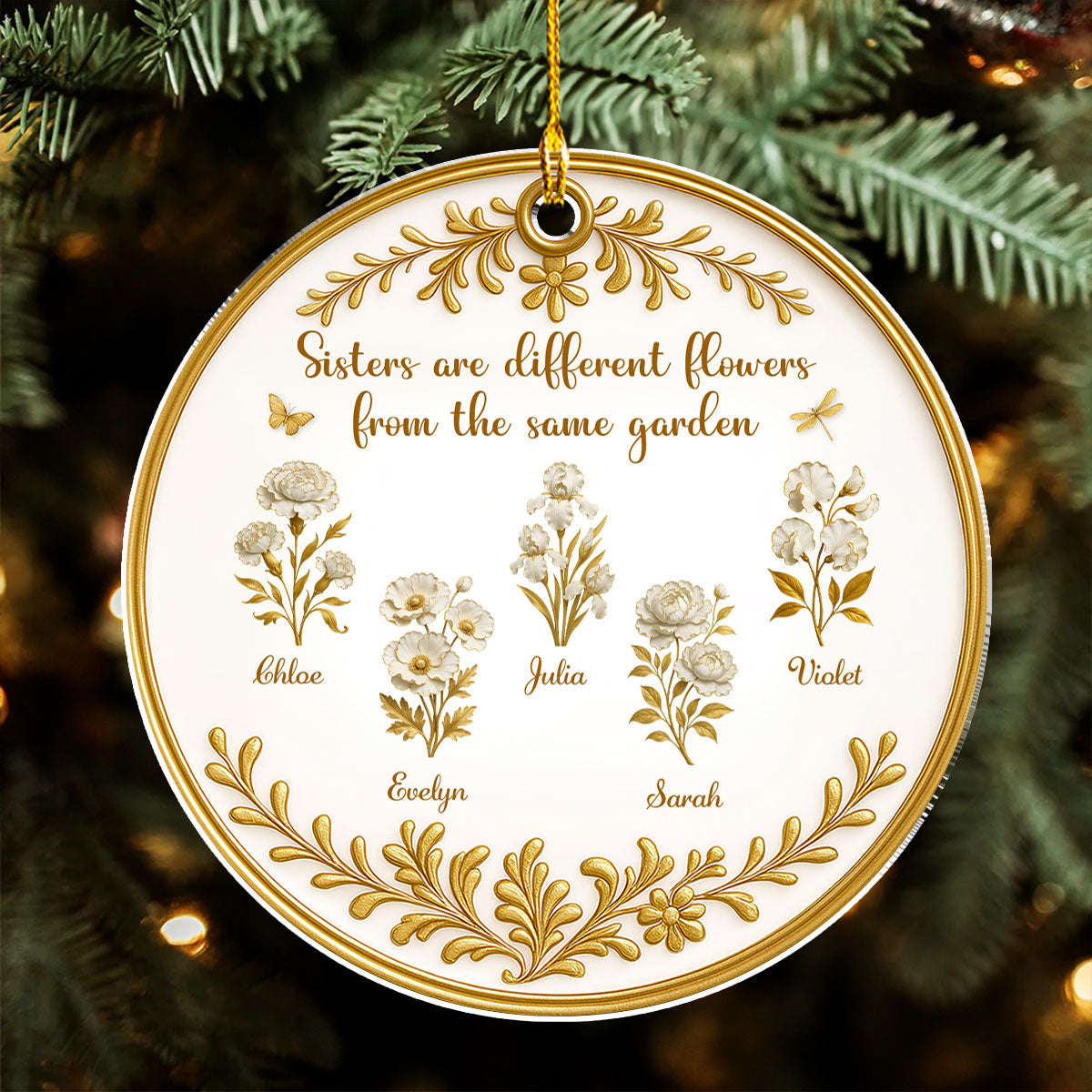 Lovely Flowers - Personalized Custom Acrylic Ornament