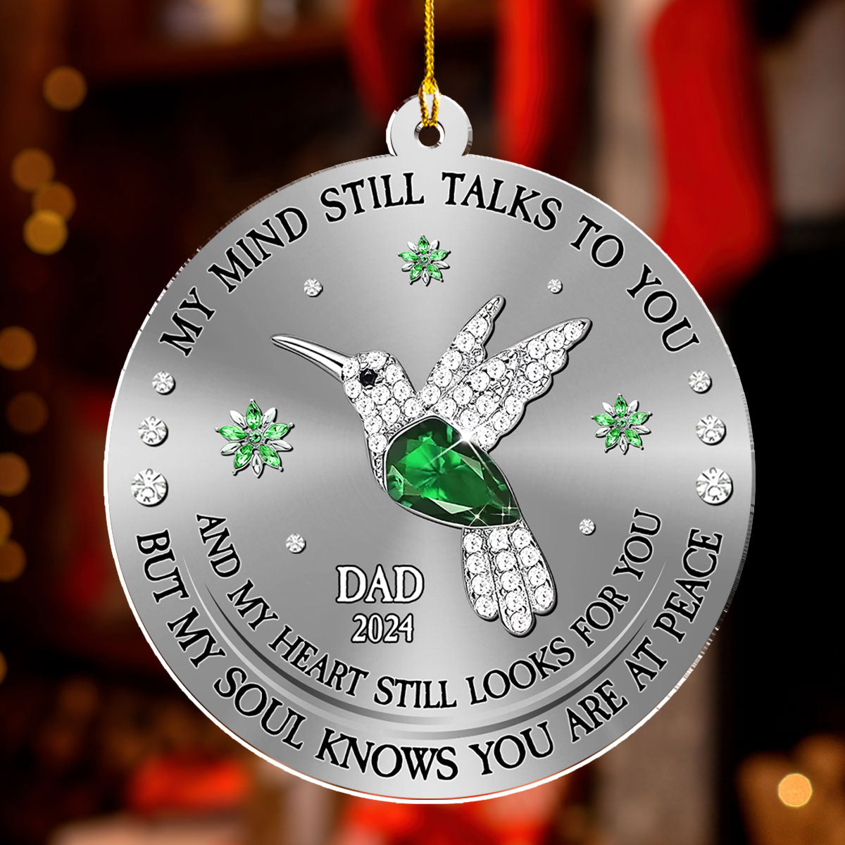 Cardinal Hummingbird My Mind My Heart My Soul - Personalized Custom Acrylic Ornament