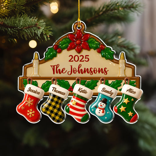 Festive Family Cheer - Personalized Custom Acrylic Ornament