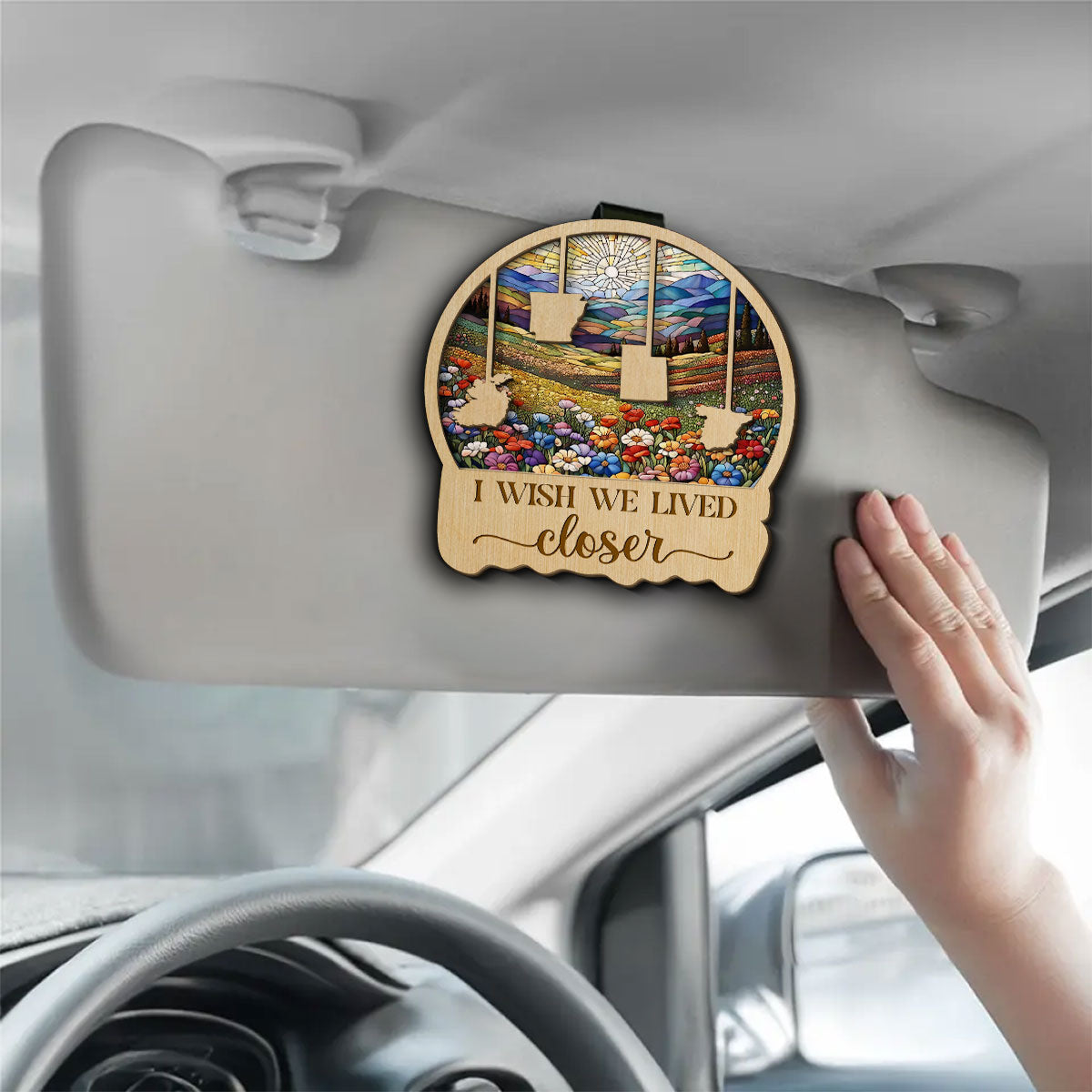 I Wish We Lived Closer - Personalized Custom Car Visor Clip