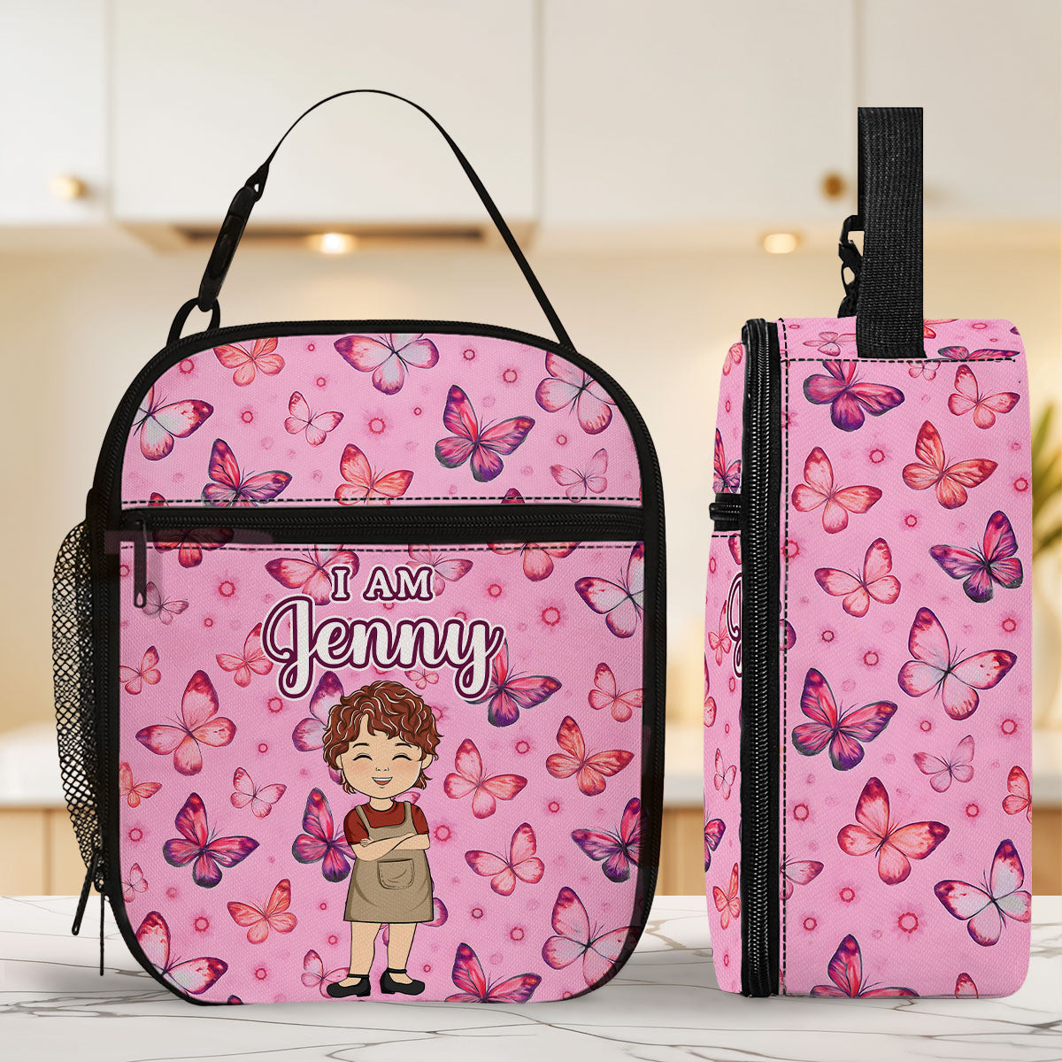 Butterfly Love - Personalized Custom Insulated Lunch Bag