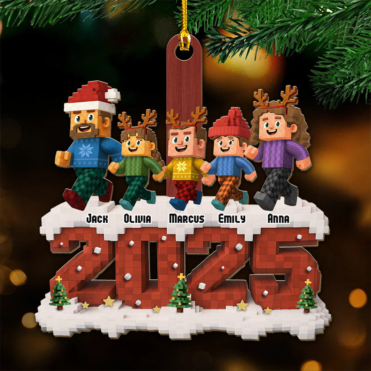 Our Family Square - Personalized Custom Wood Ornament