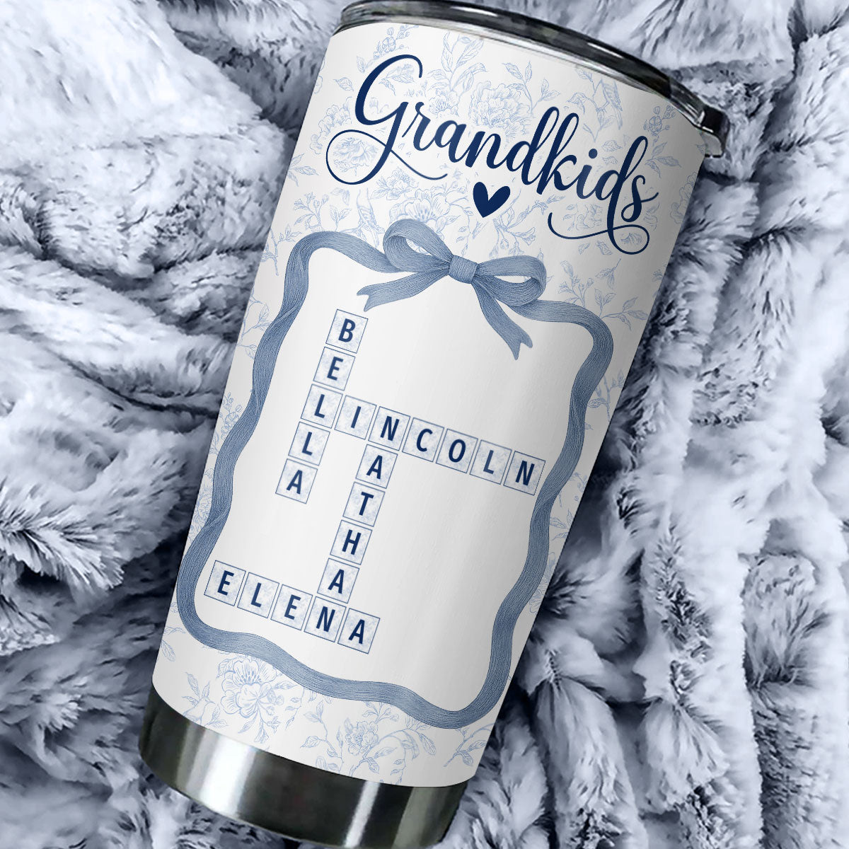 Grandkids Toile De Jouy Crossword - Personalized Custom Tumbler