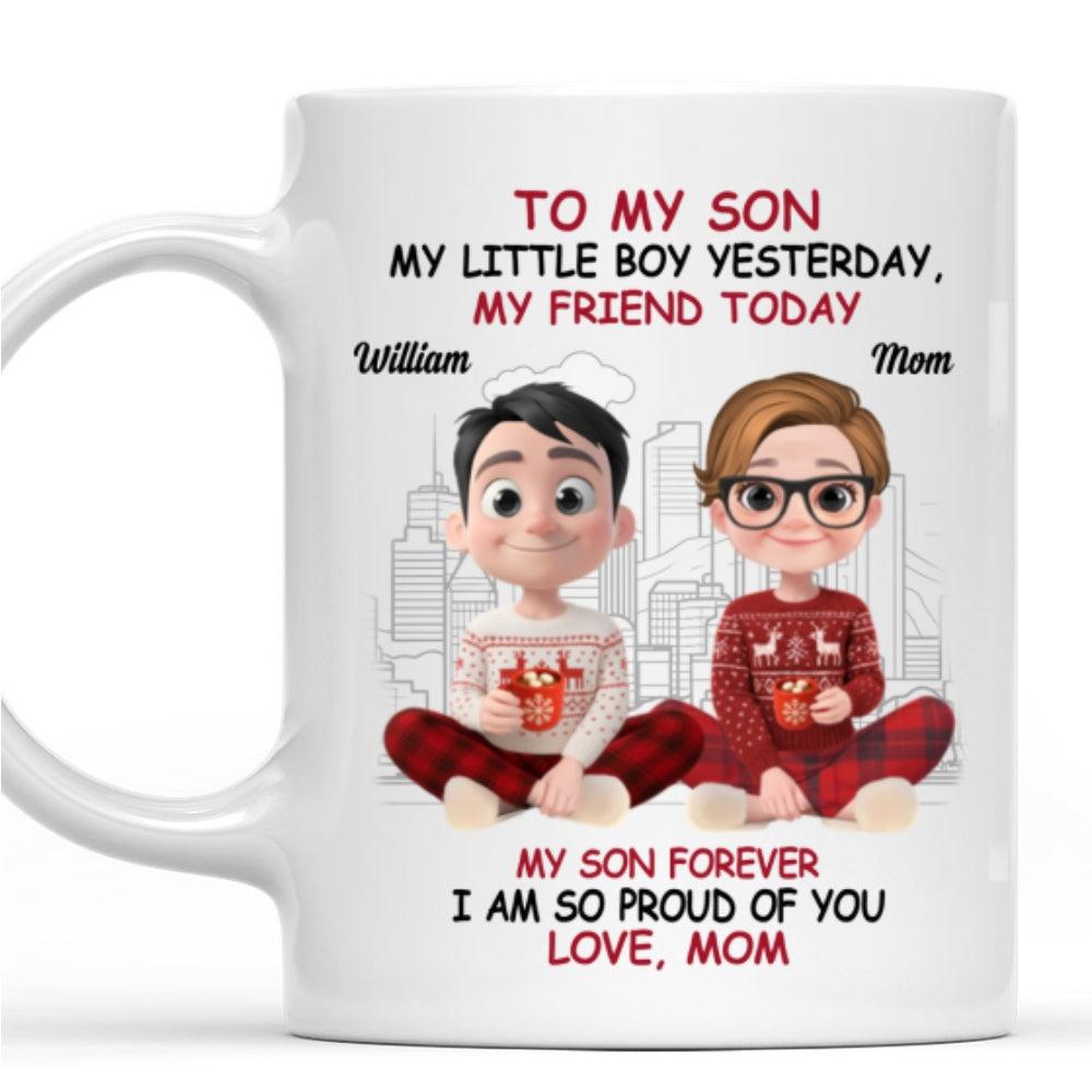 My Little Boy My Strength - Personalized Custom Coffee Mug