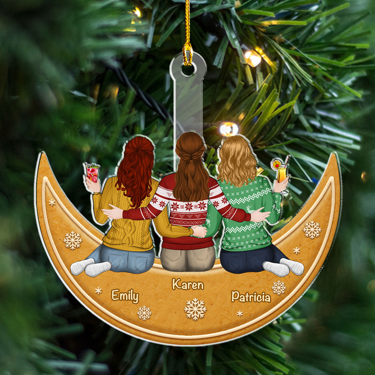 Me And You Sitting On The Cookie Moon - Personalized Custom Acrylic Ornament