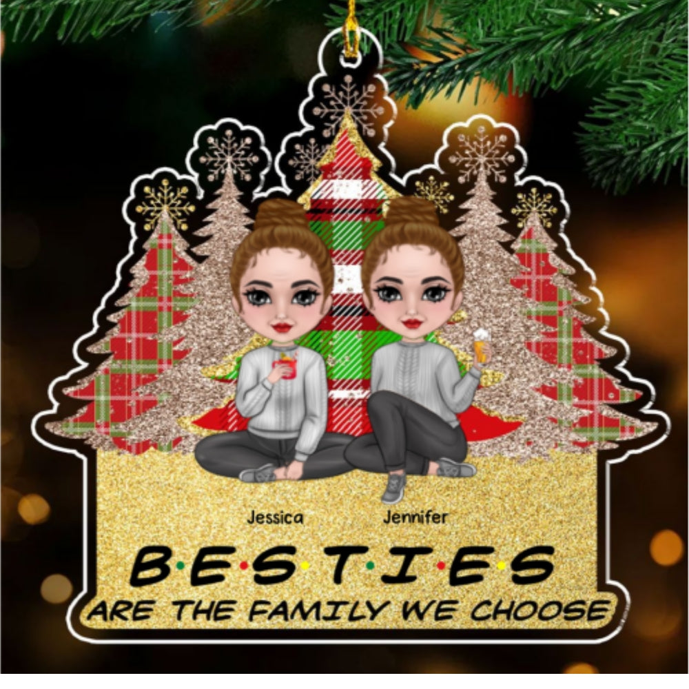 Friends Are The Family We Choose - Personalized Custom Acrylic Ornament