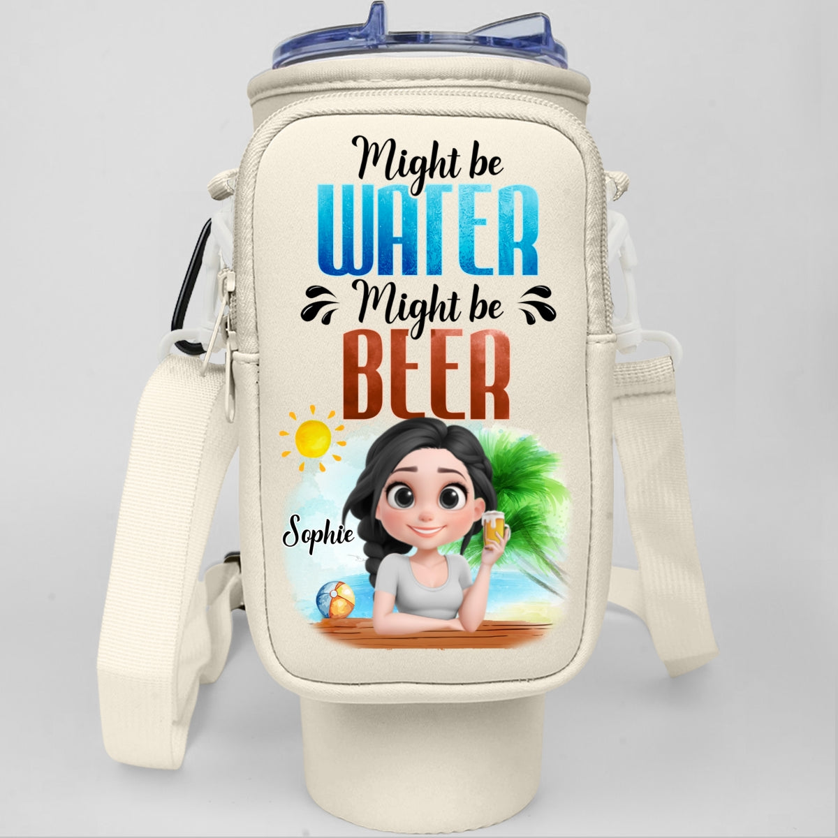 Might Be Wine - Personalized Custom 40oz Water Bottle Carrier Bag