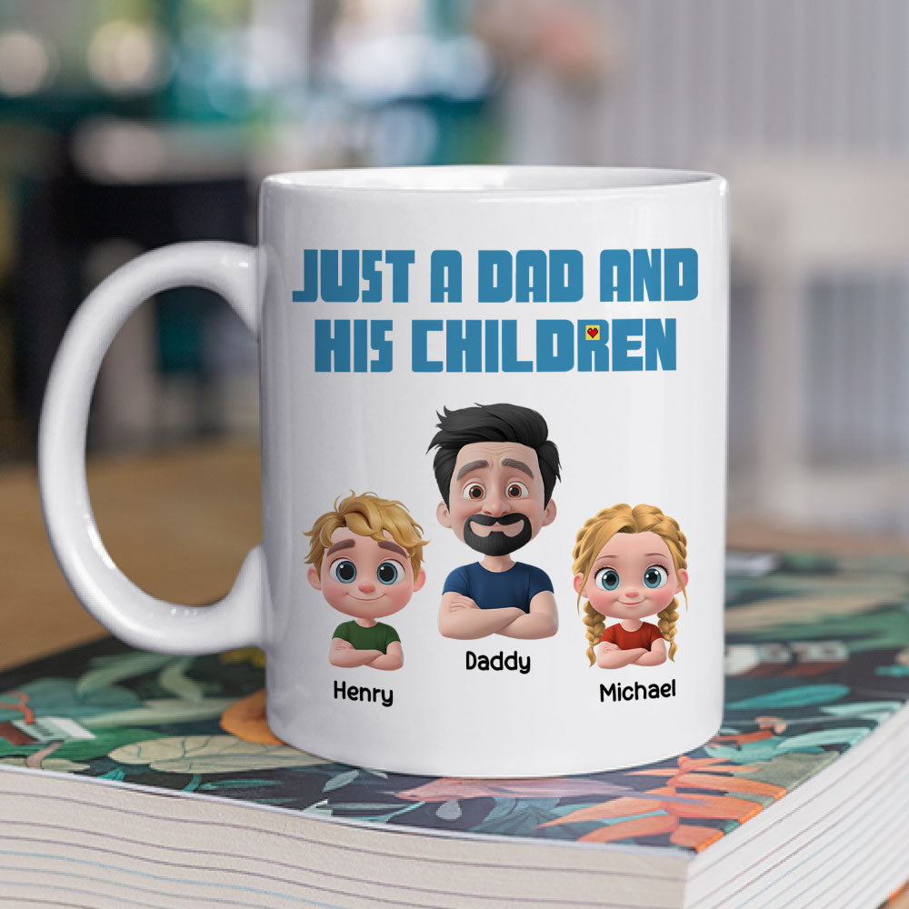 Daddy And His Children - Personalized Custom Coffee Mug