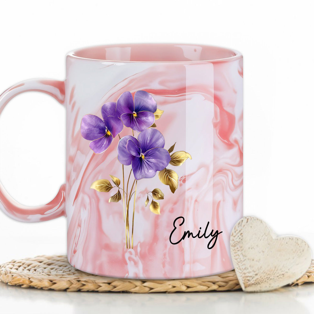 You Make My World Brighter Just By Being In It - Personalized Custom Pink Marble Mug