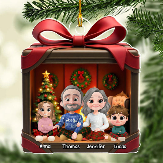 Wrapped With Love - Personalized Custom 3D Effect Acrylic Ornament