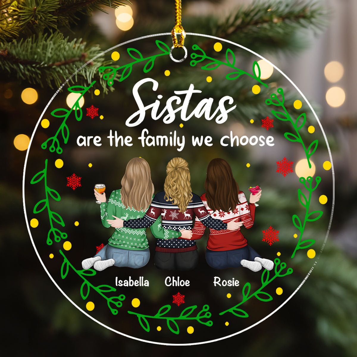Friends Are The Family We Choose Ver 2 - Personalized Custom Acrylic Ornament