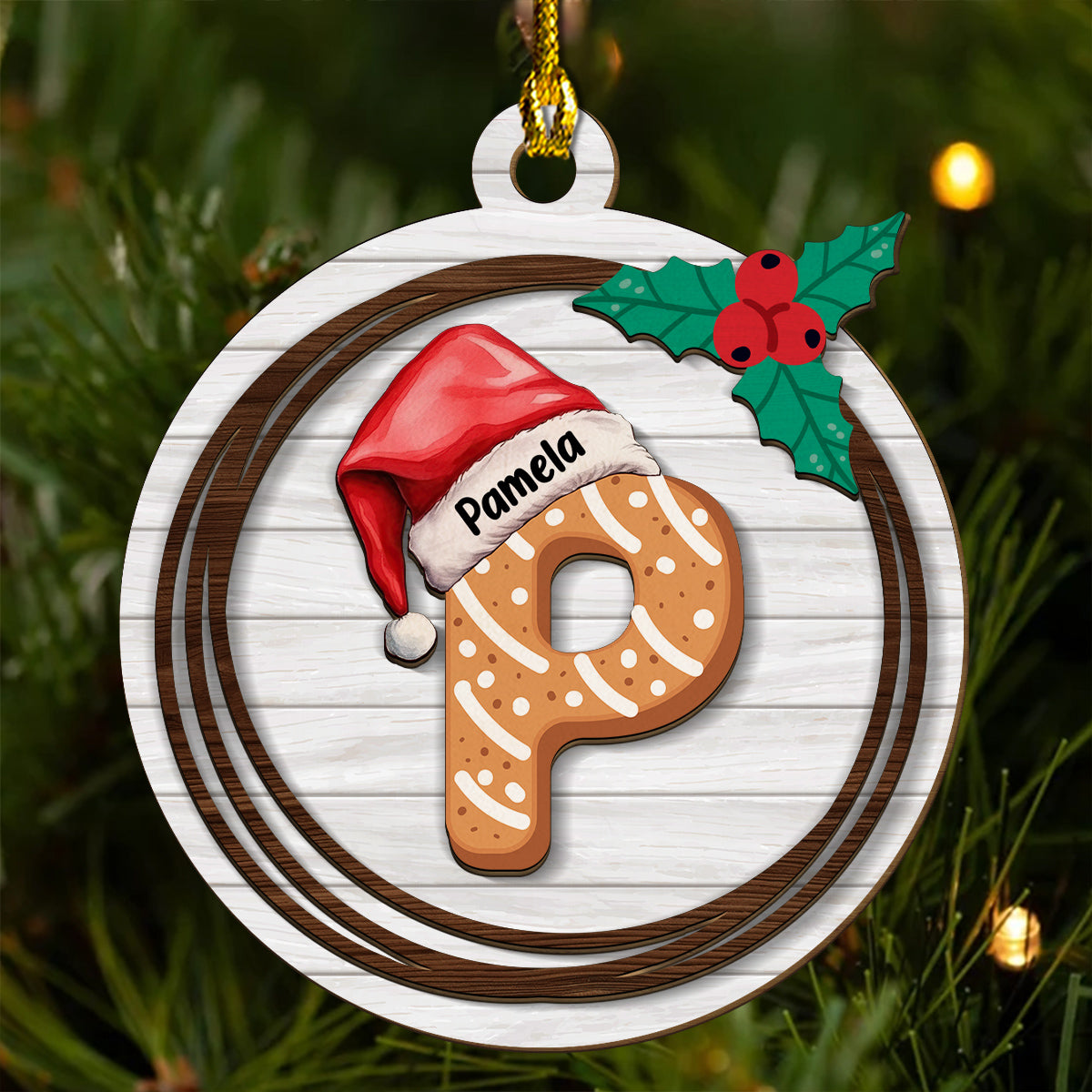 Name Letter - Personalized Custom 2-Layered Wood Ornament