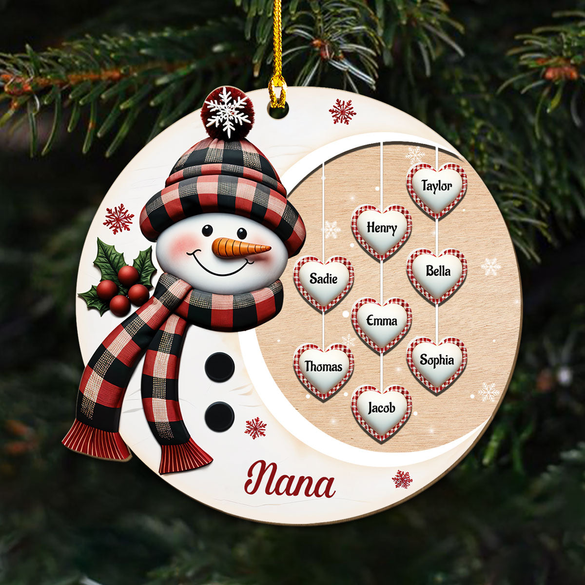 Sweetheart Of Nana - Personalized Custom Wood Ornament