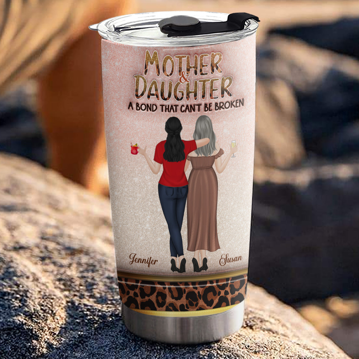 Mother & Daughters A Bond That Can't Be Broken - Personalized Custom 3D Inflated Effect Tumbler
