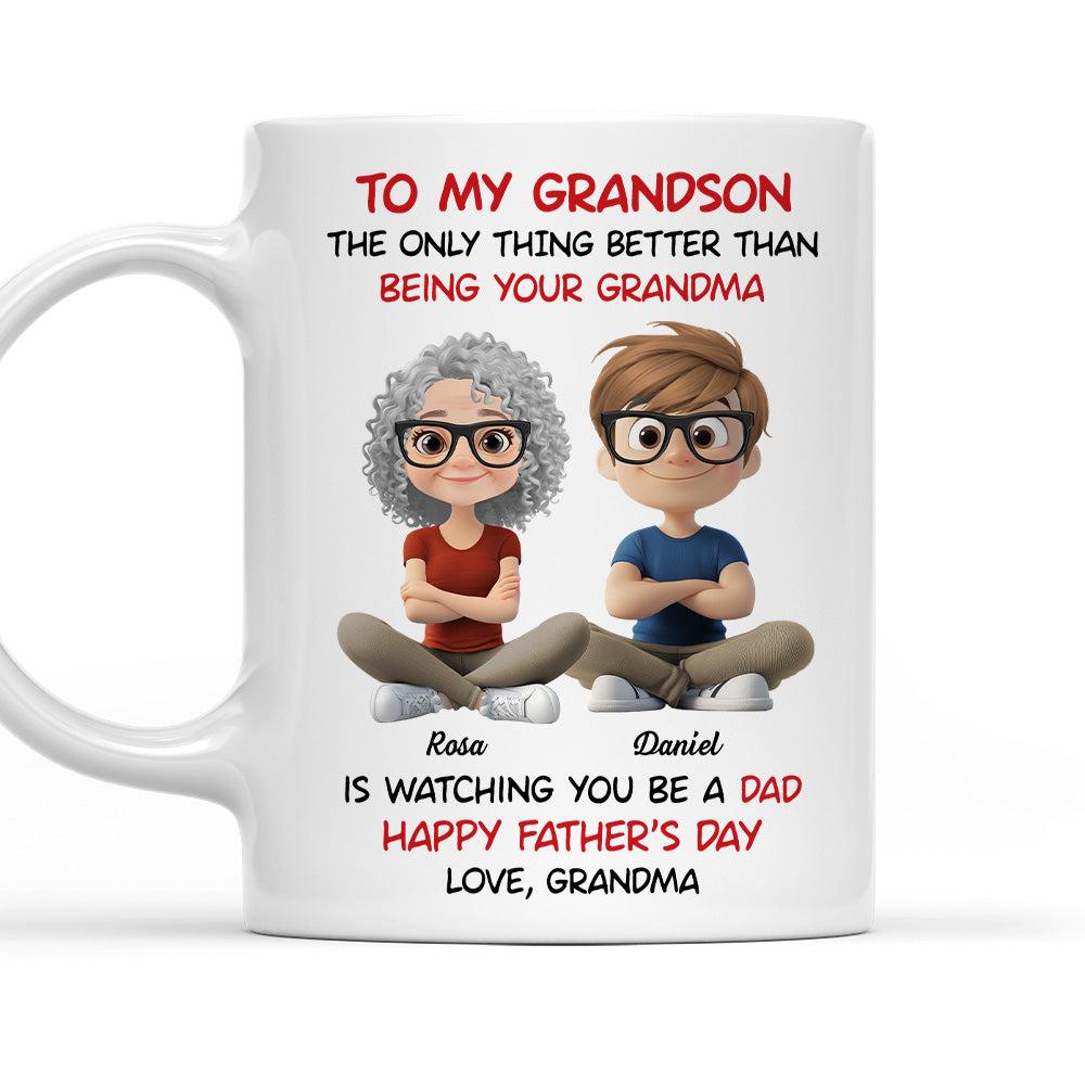 To My Grandson Cartoonize - Personalized Custom Coffee Mug