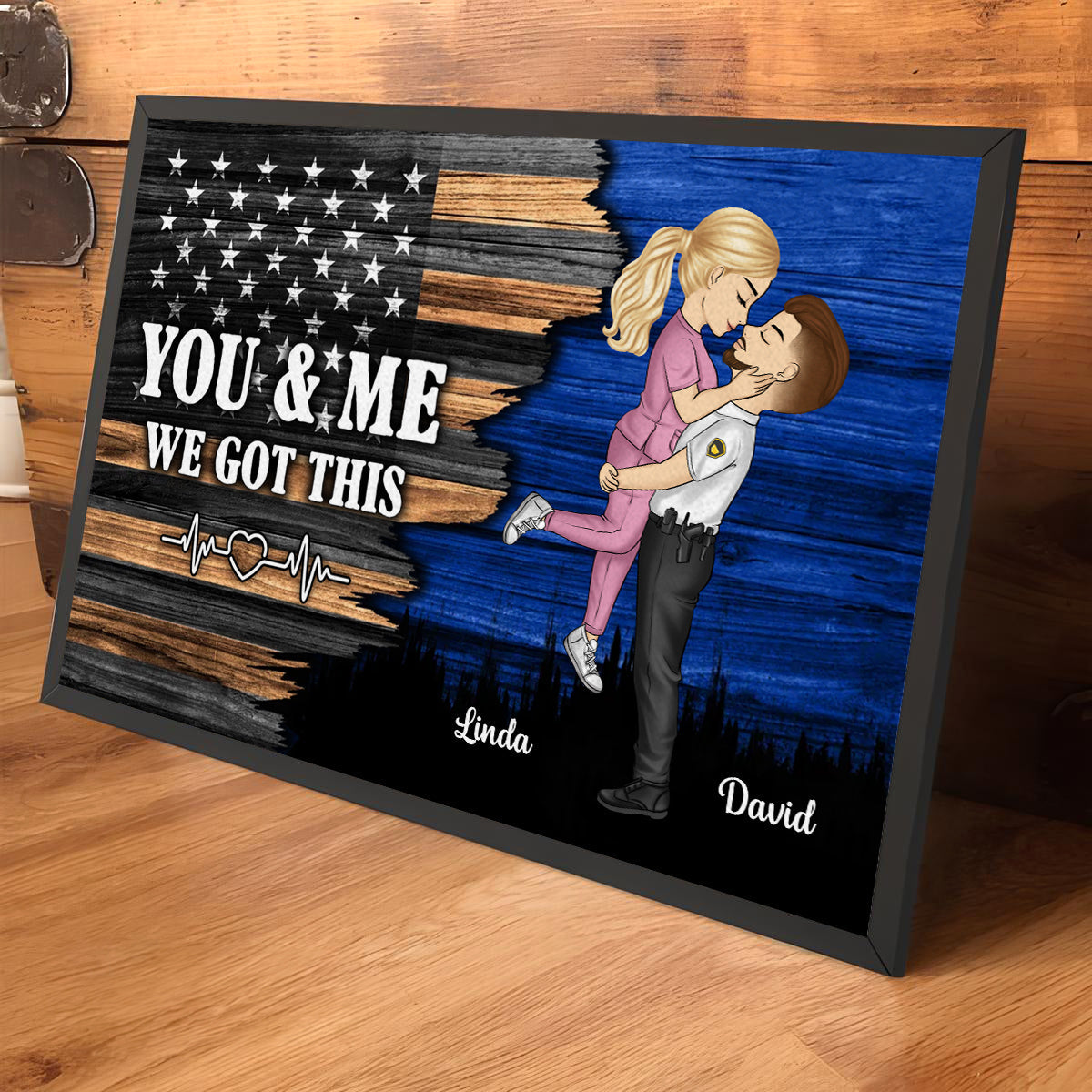 Hero Couple Kissing  - Personalized Custom Poster