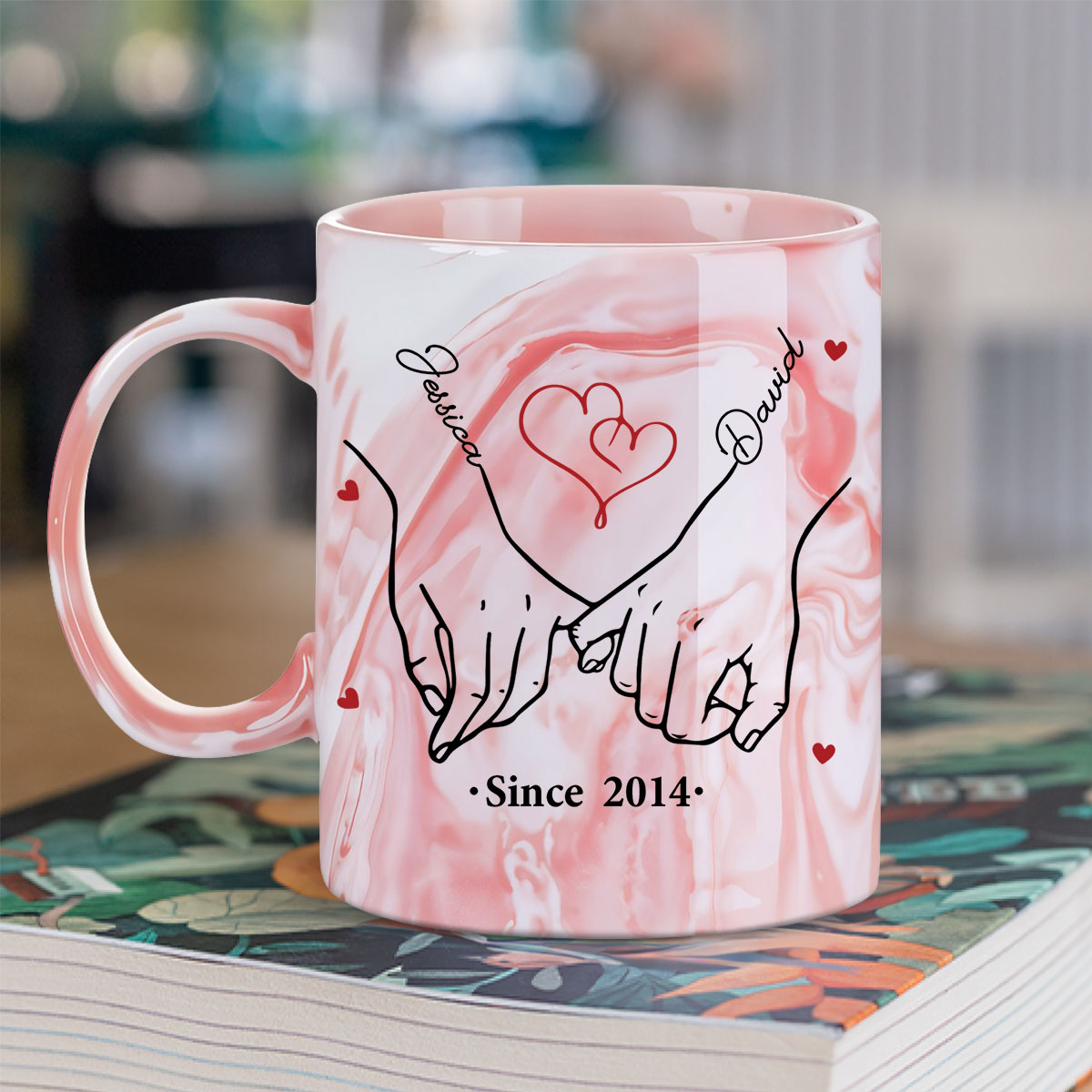 I'm Keeping You Forever Yours - Personalized Custom Pink Marble Mug