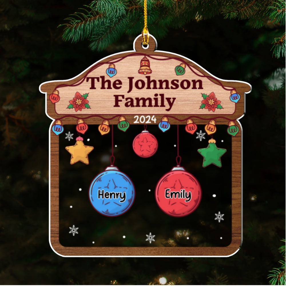 Christmas Family House - Personalized Custom Acrylic Ornament