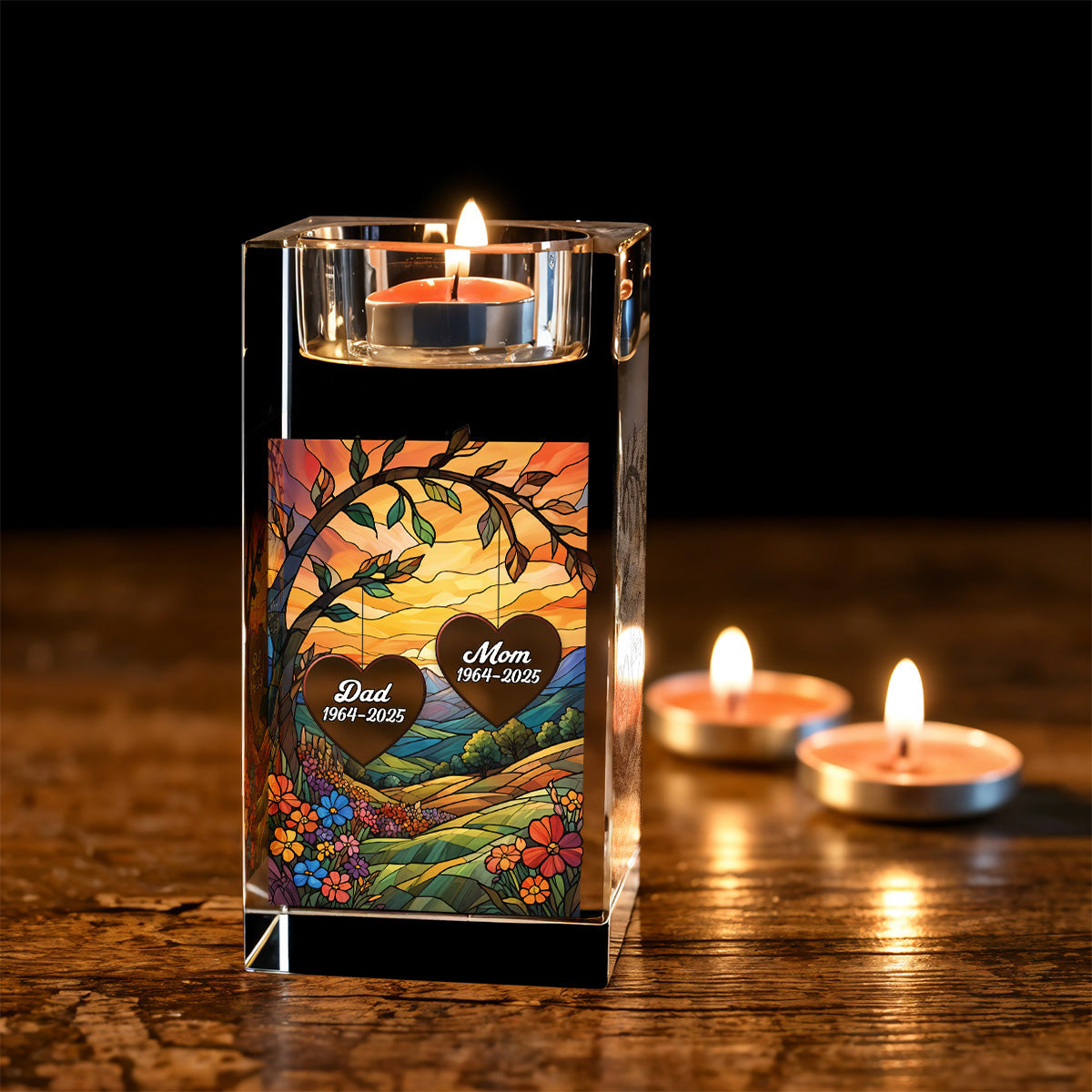 In Heaven - Personalized Custom Crystal Candle Holder
