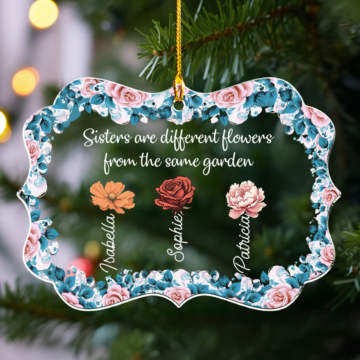 Different Flowers From The Same Garden - Personalized Custom Acrylic Ornament