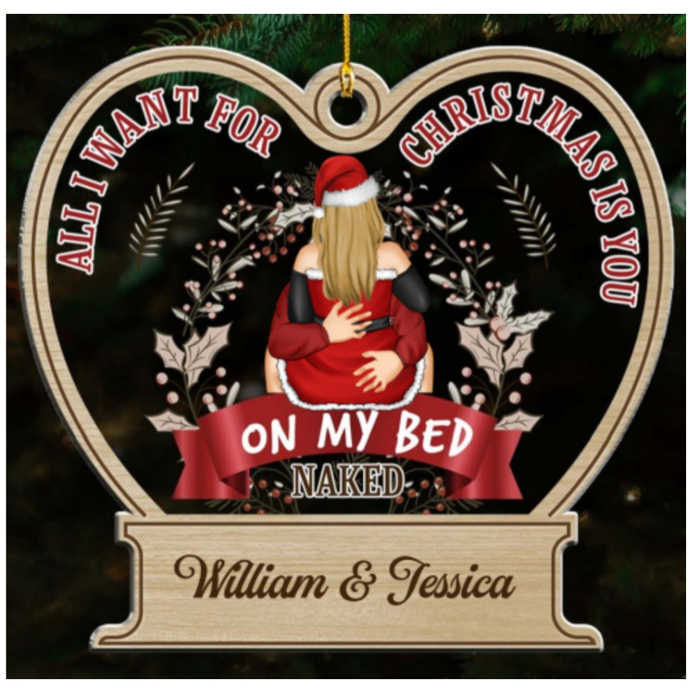 Naked But Mainly Happy - Personalized Custom Acrylic Ornament