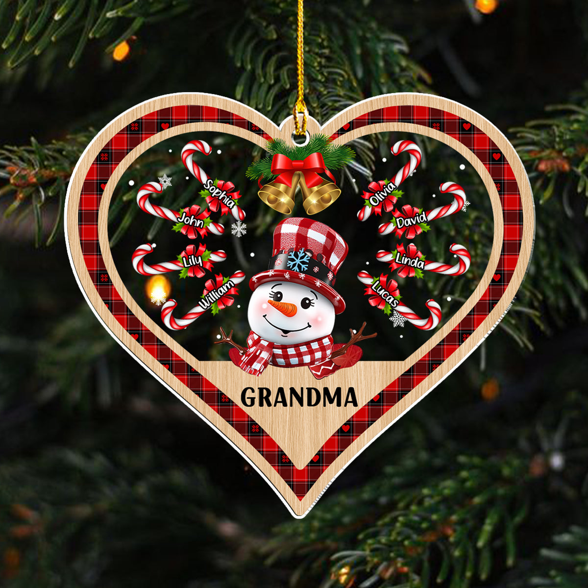 Grandma With Her Lovers - Personalized Custom Acrylic Ornament