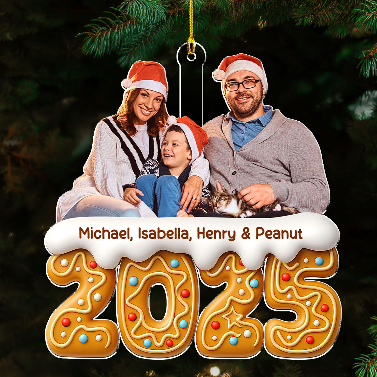 Family Of The Year Photo - Personalized Custom Acrylic Ornament