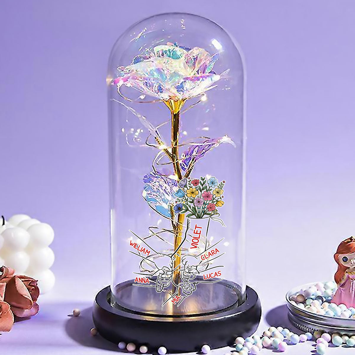 Hold My Hand - Personalized Custom Sparkly Rose