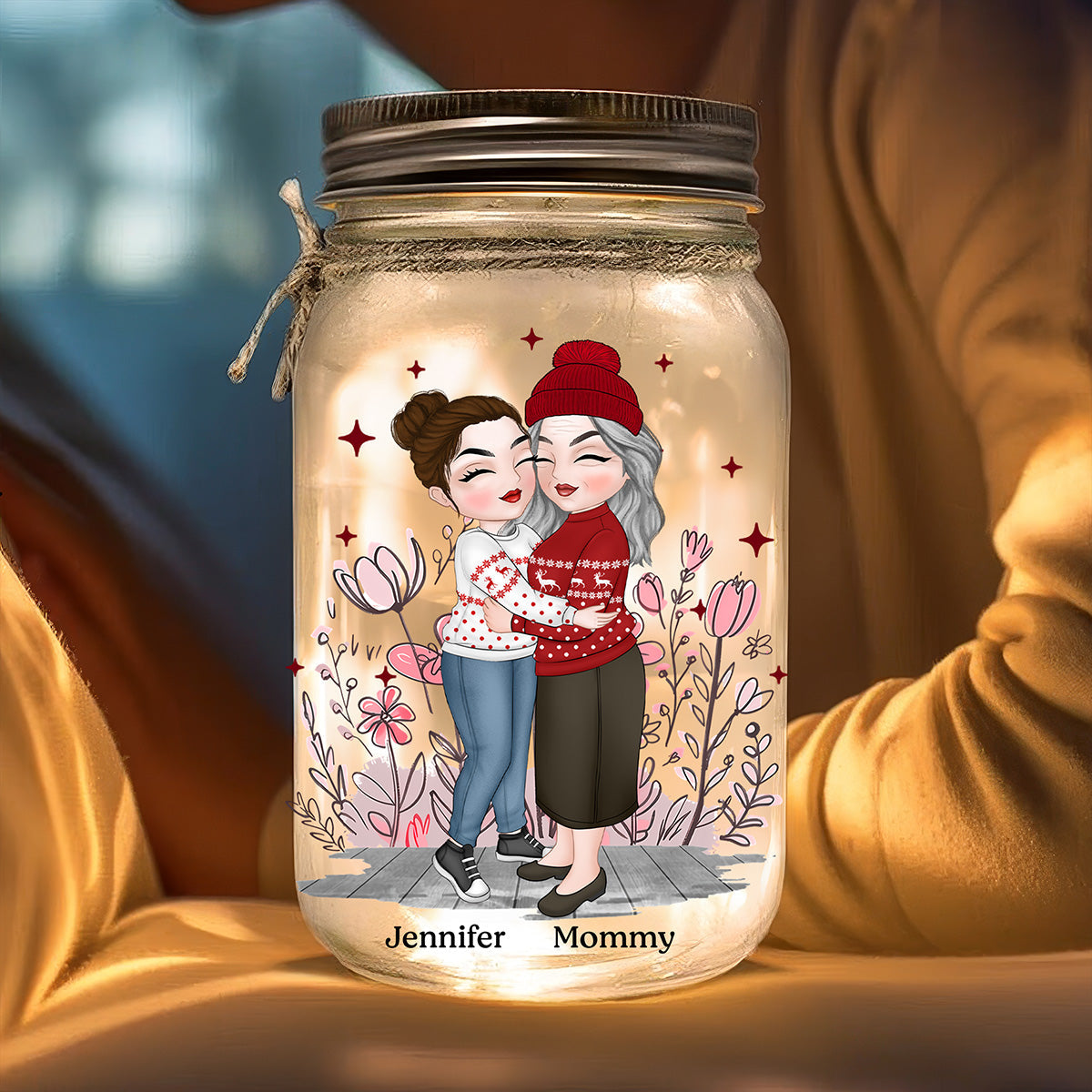 To My Daughter Version 2 - Personalized Custom Mason Jar Light