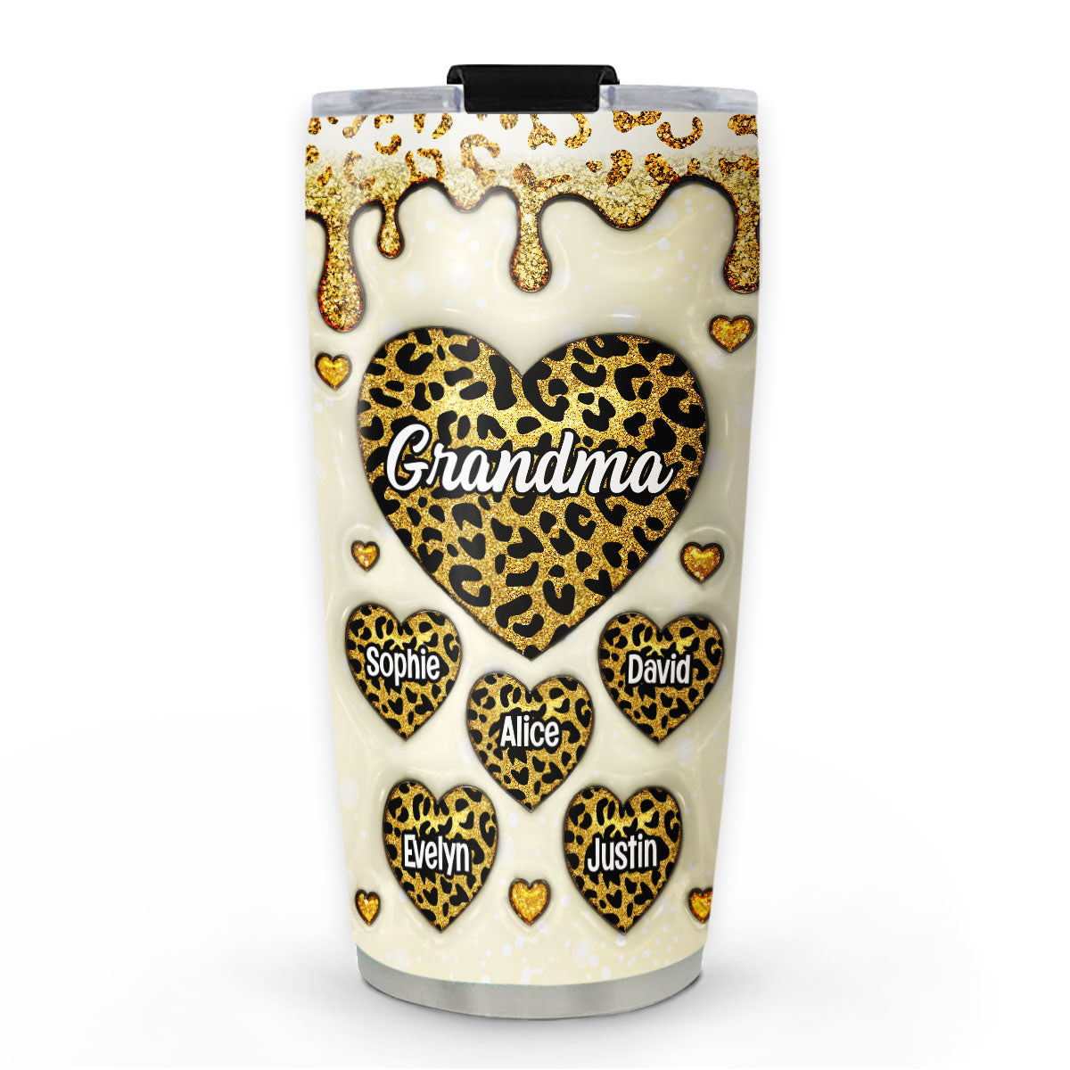 Grandma Love Is Infinite - Personalized Custom 3D Inflated Effect Tumbler